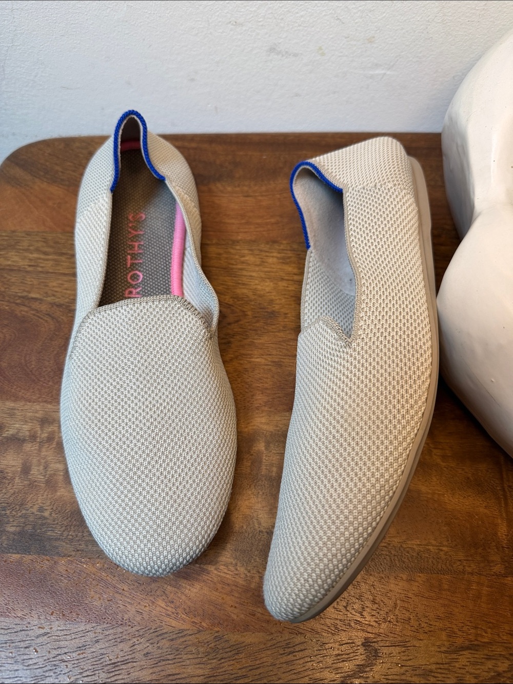 Rothy's The Loafer Linen Double Stitch Woven Knit Slip-On Flats 10